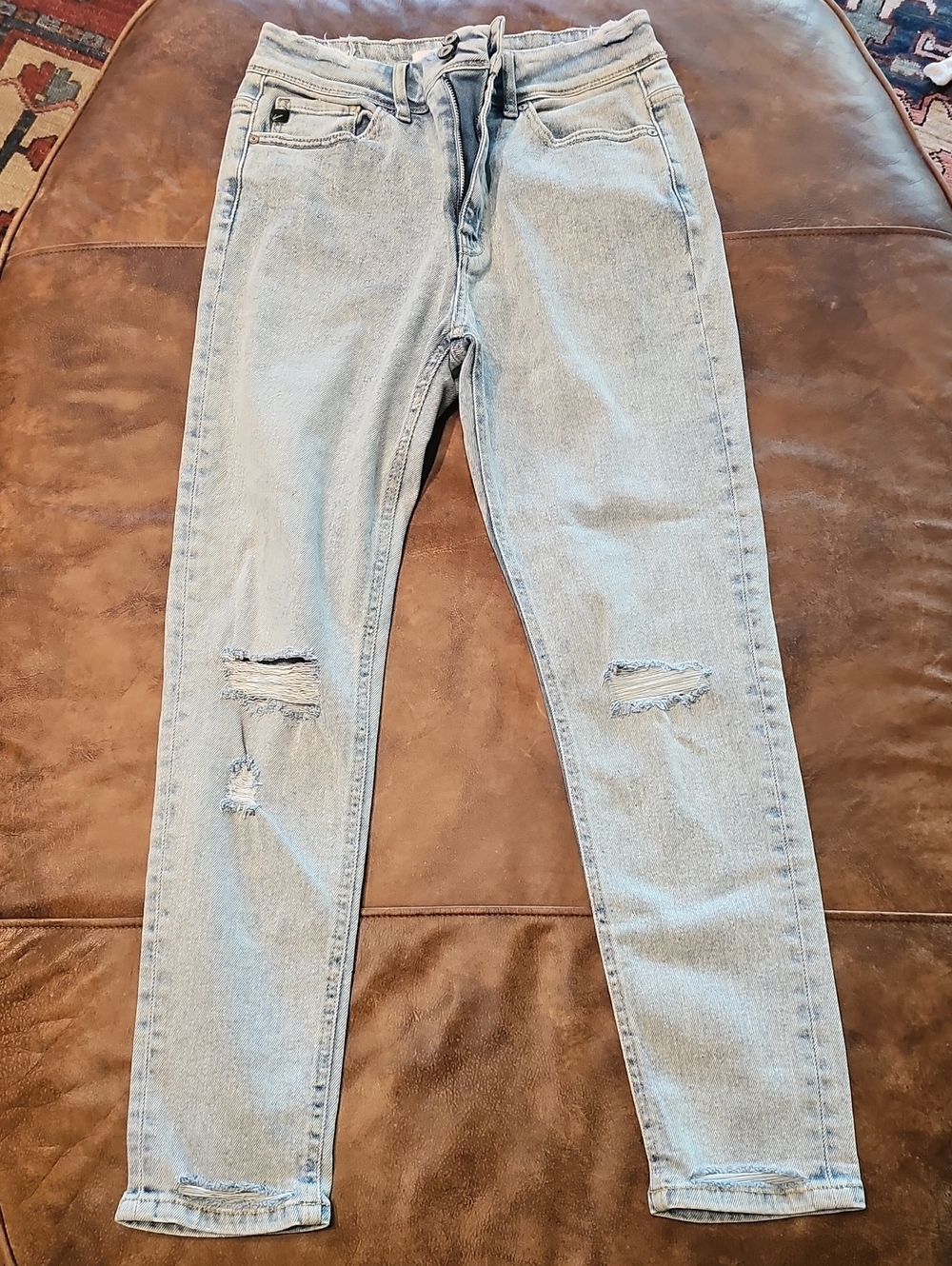 Kenar Light Blue Skinny Jeans with Knee Rips